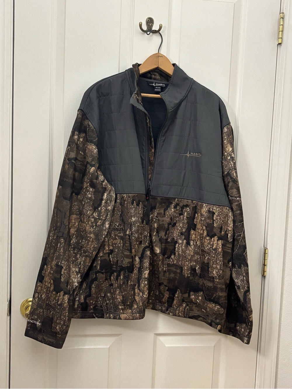 Habit Men’s 2XL Camo Hunting Jacket Scent Factor Fleece Lined 1/2 Zip